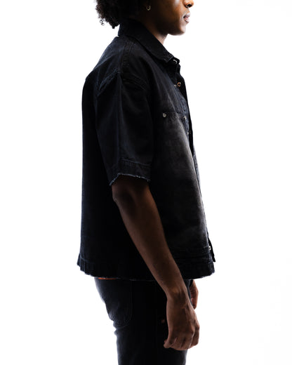 Screwed Button Up Jacket - Black