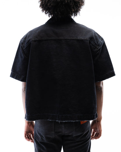 Screwed Button Up Jacket - Black