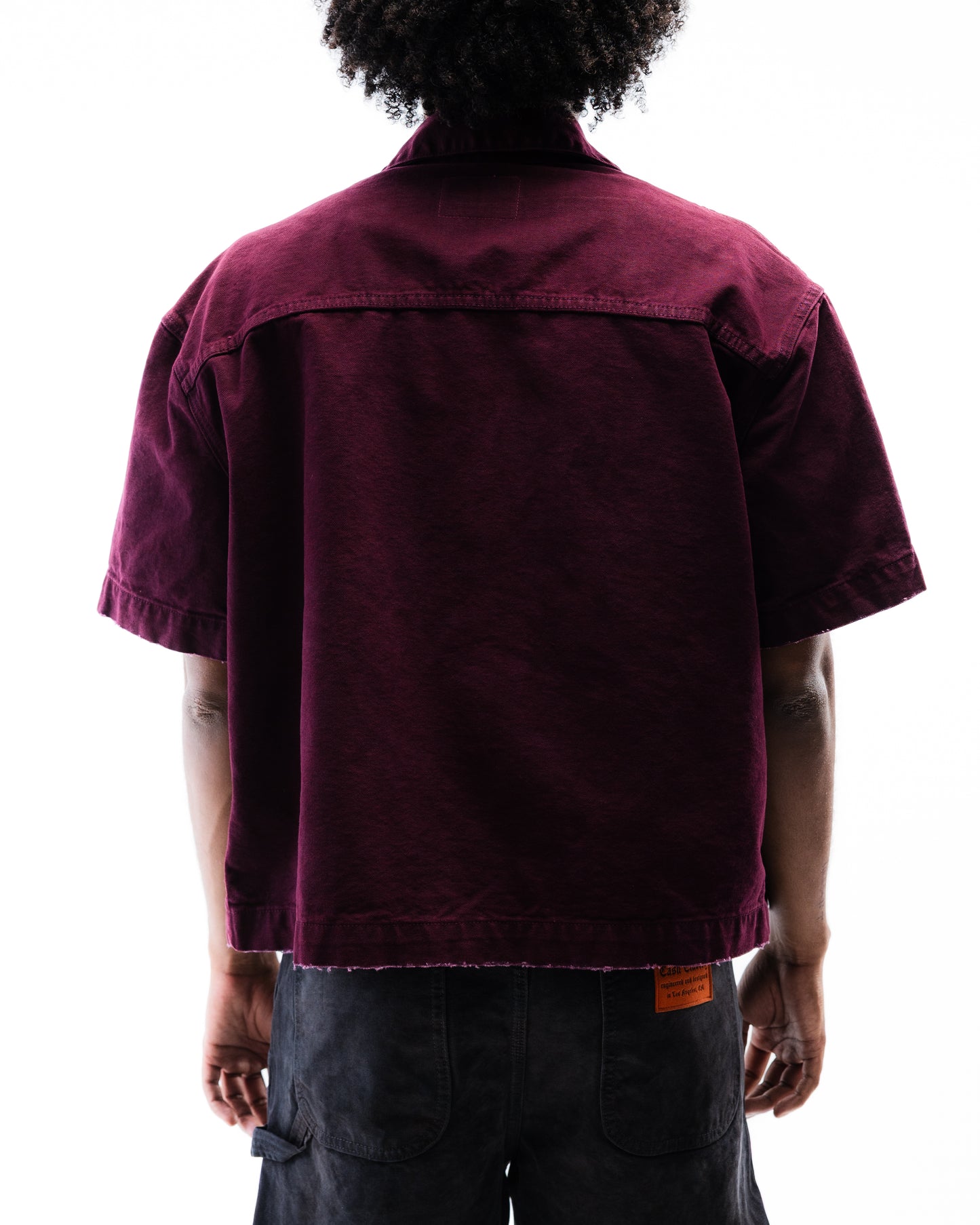 Screwed Button Up Jacket - Burgundy
