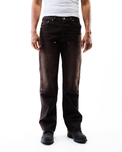 Screwed Double Knee Pants - Brown