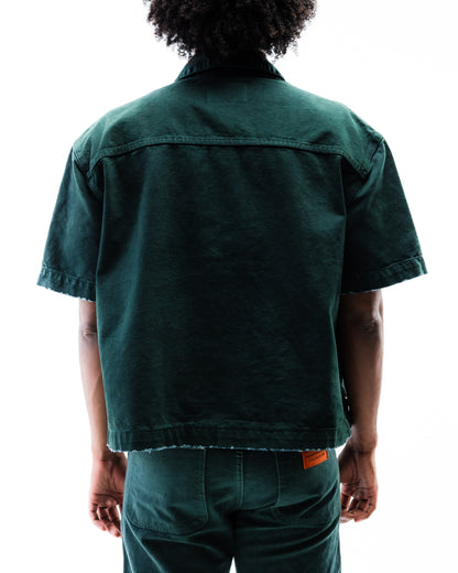 Screwed Button Up Jacket - Green