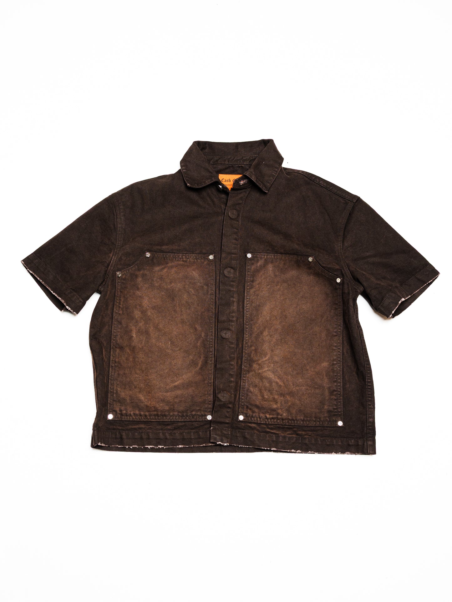 Screwed Button Up Jacket - Brown