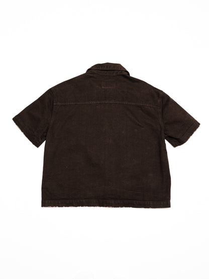 Screwed Button Up Jacket - Brown