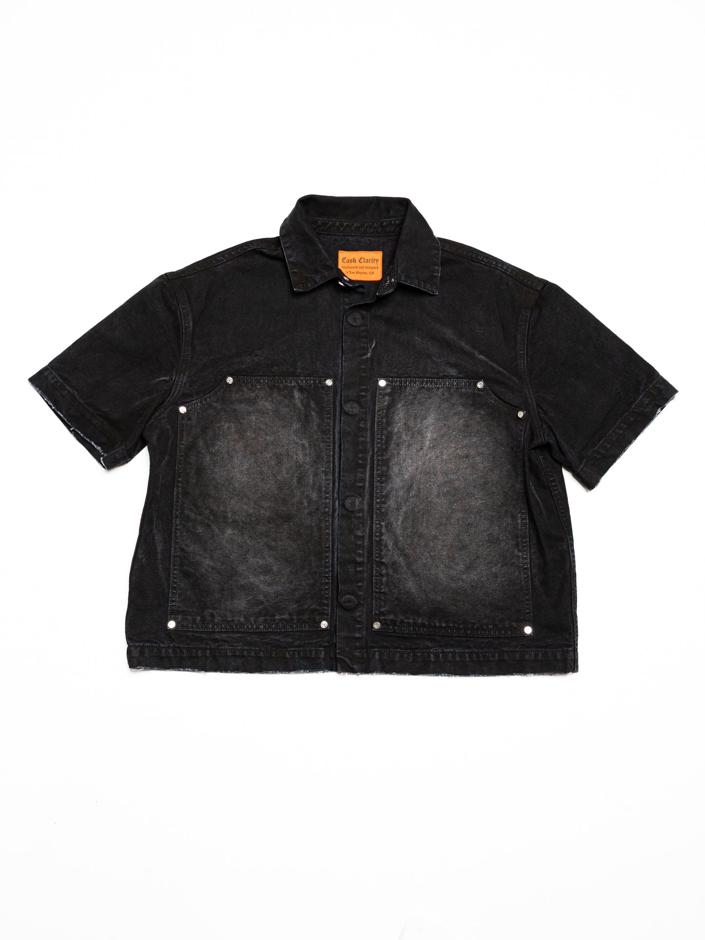 Screwed Button Up Jacket - Black