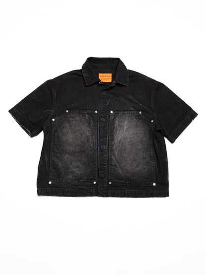 Screwed Button Up Jacket - Black
