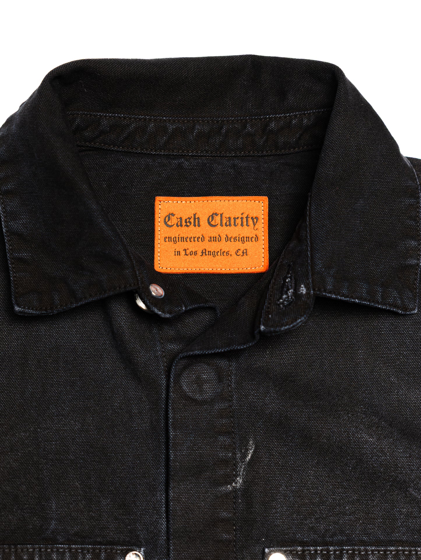 Screwed Button Up Jacket - Black