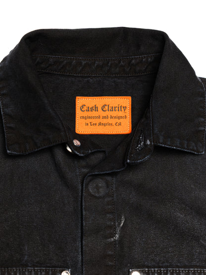 Screwed Button Up Jacket - Black