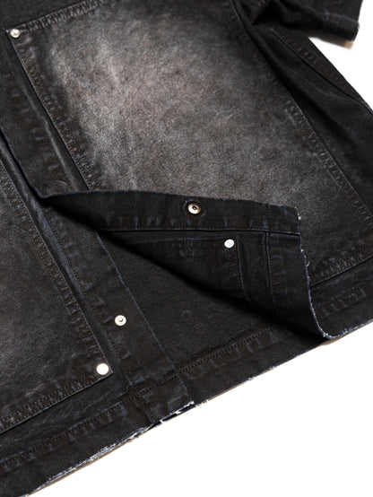 Screwed Button Up Jacket - Black