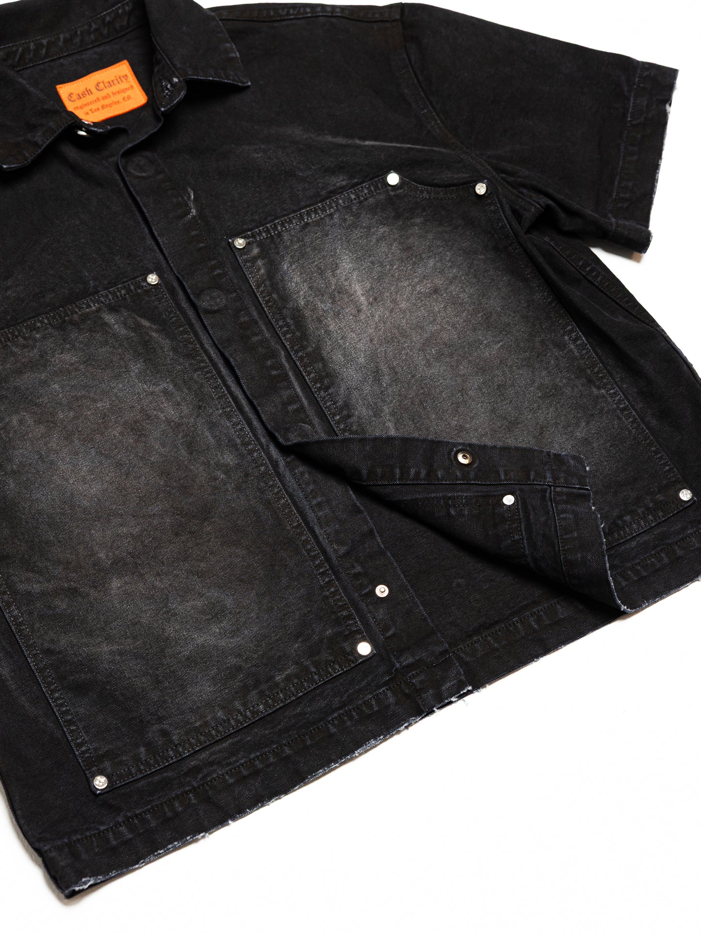Screwed Button Up Jacket - Black