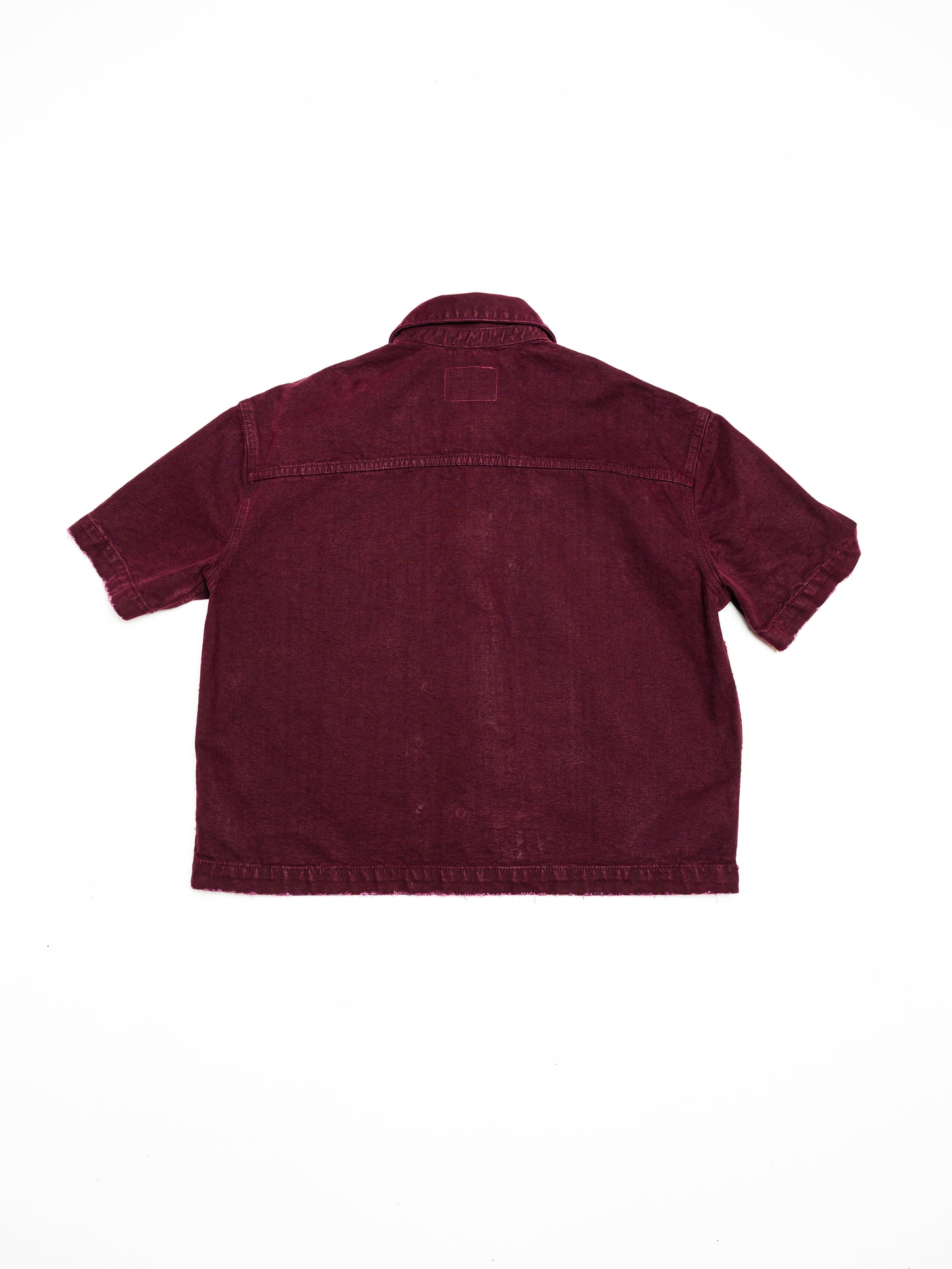 Screwed Button Up Jacket - Burgundy