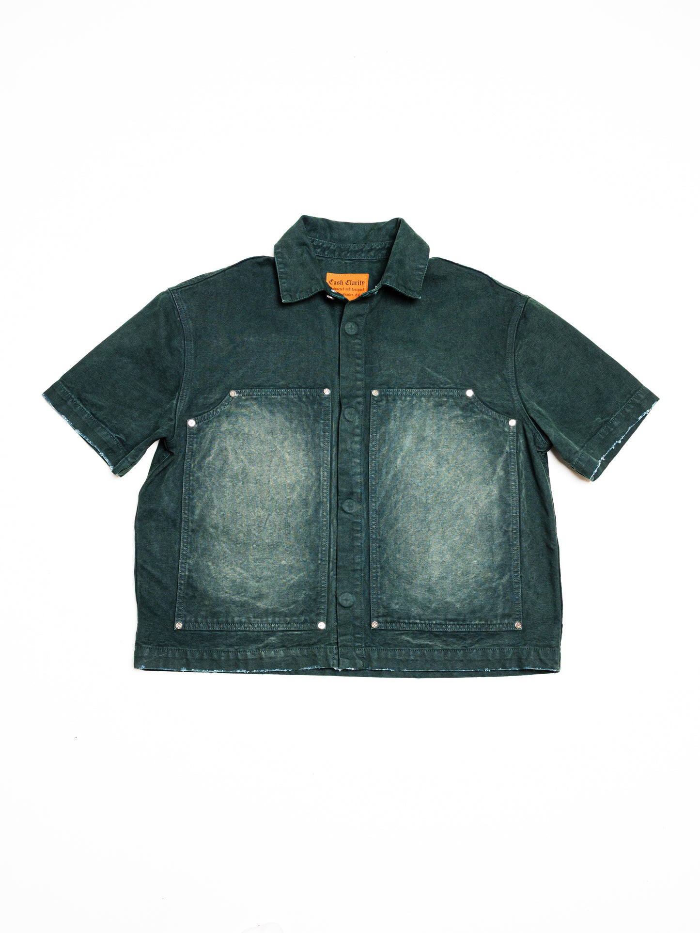 Screwed Button Up Jacket - Green