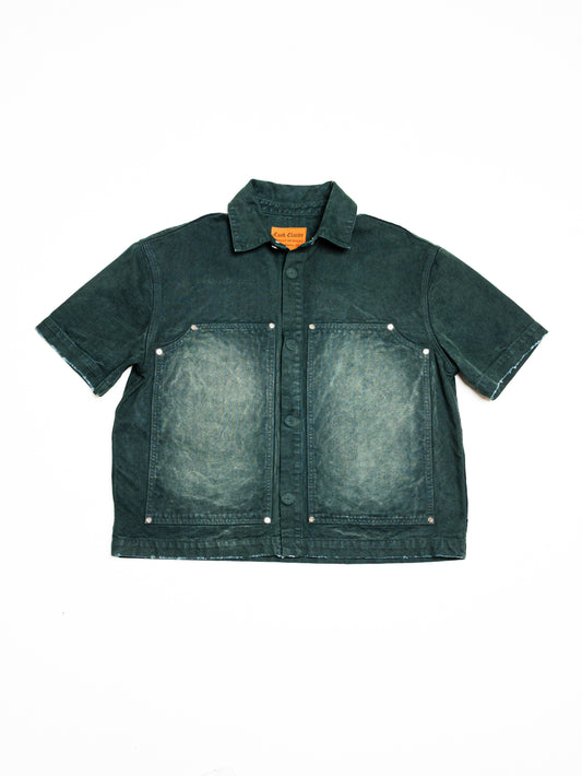 Screwed Button Up Jacket - Green
