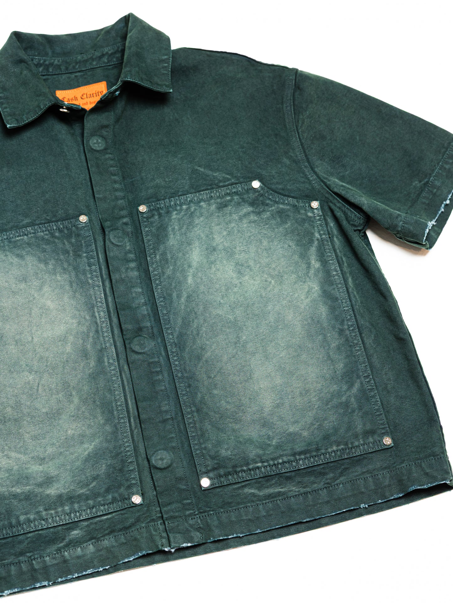Screwed Button Up Jacket - Green