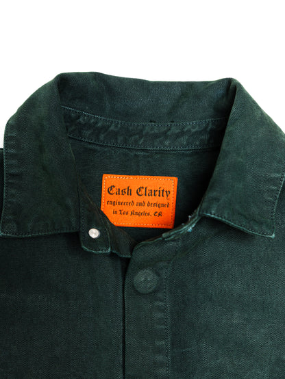 Screwed Button Up Jacket - Green