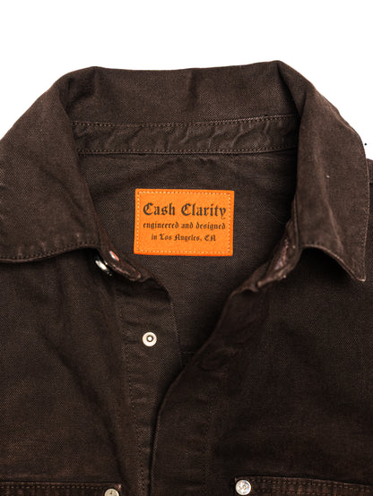 Screwed Button Up Jacket - Brown
