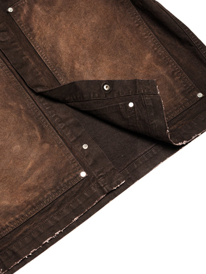 Screwed Button Up Jacket - Brown