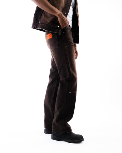 Screwed Double Knee Pants - Brown